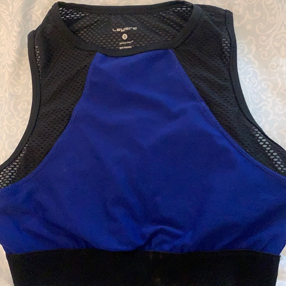 Layer 8 Sports bra Blue/Black size small